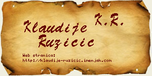 Klaudije Ružičić vizit kartica
